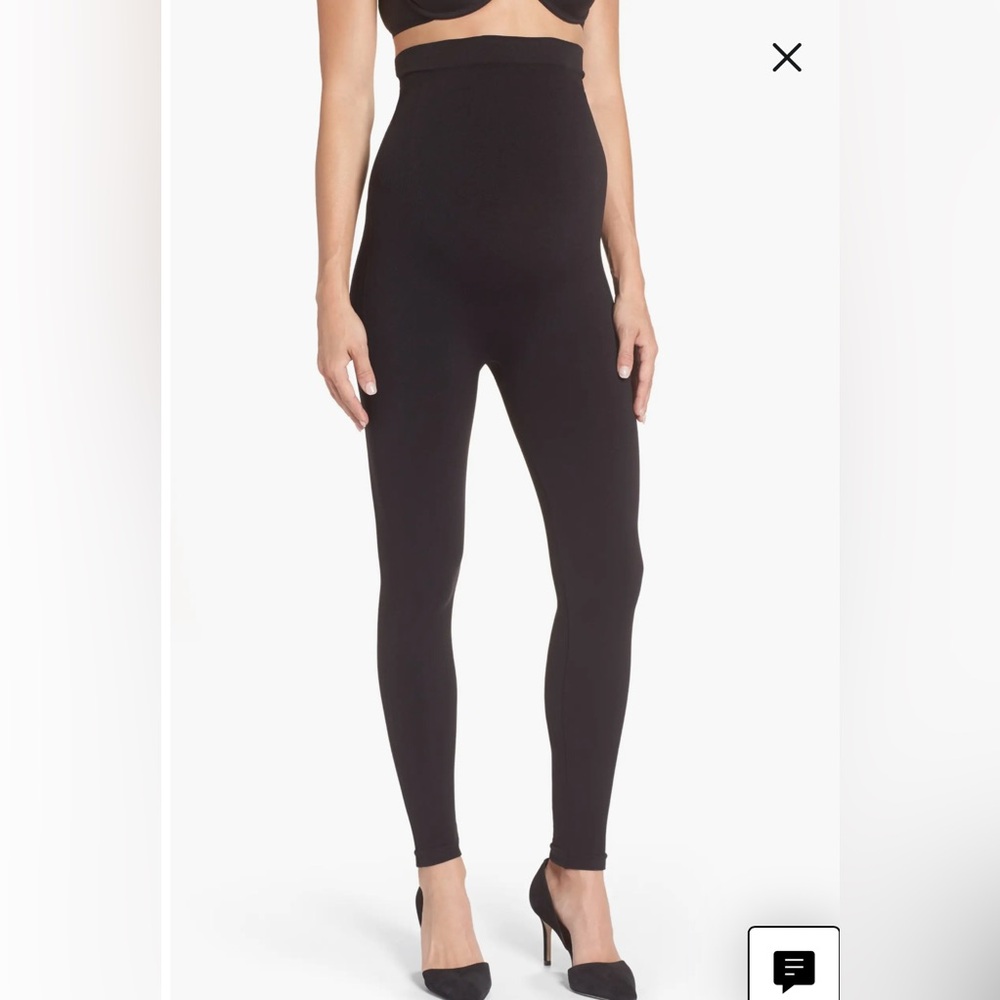 NWT Mama Look at Me Now Black Seamless Maternity Leggings